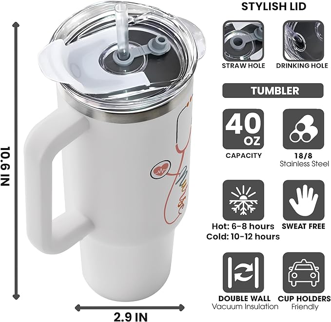 Nurse Tumbler 40 oz Coffee Cup